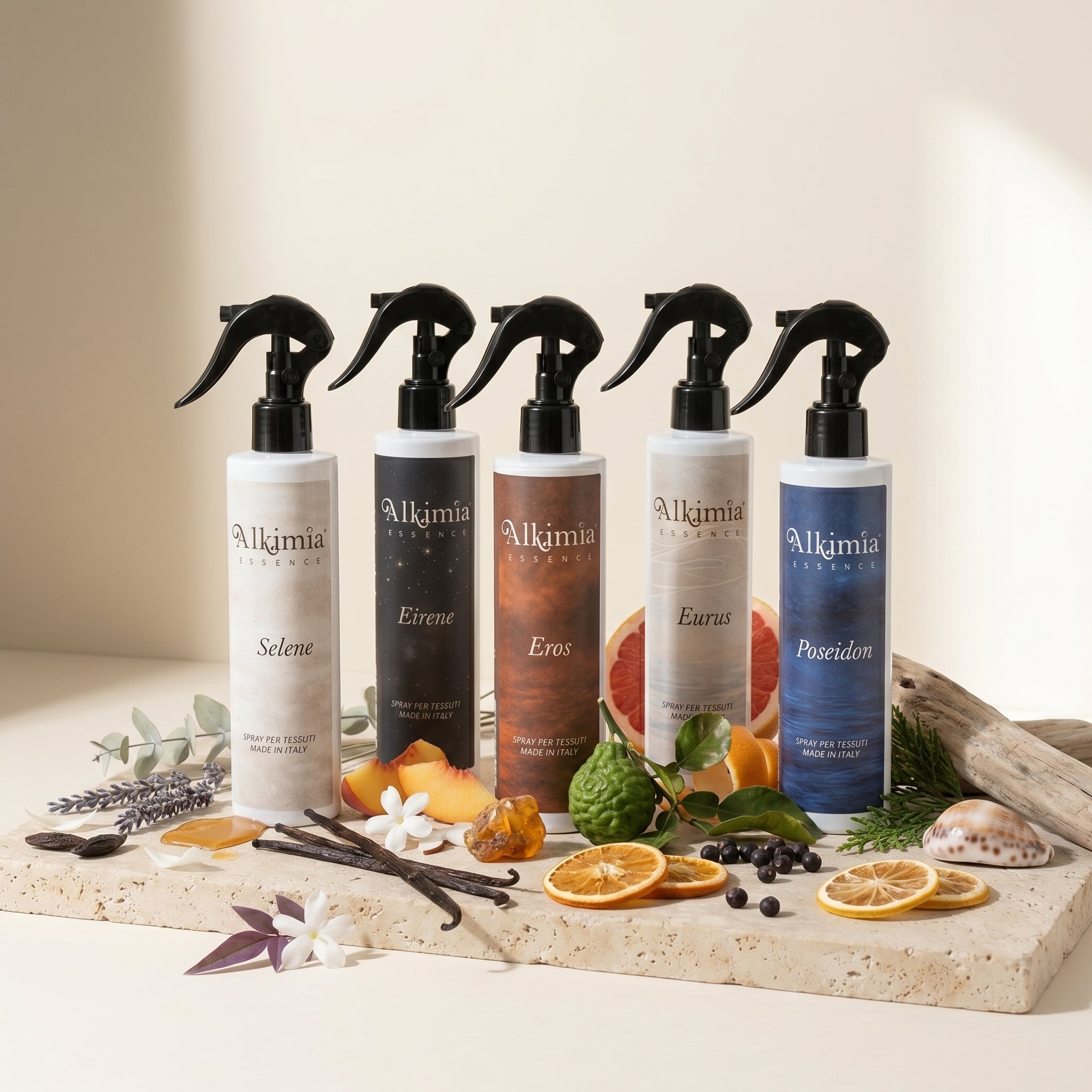 Kit Collezione Completa: Spray Ambiente & Tessuti (5 x 300 ml) | Alkimia Essence